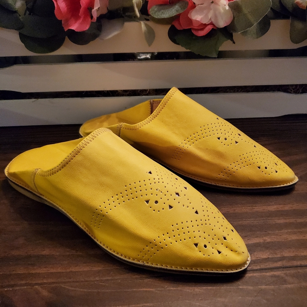 La Gazelle El Aymani Moroccan Babouche Leather Mules
